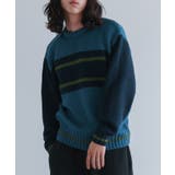 ネイビー | n'OrLABEL配色デザインクルーネックニット | osharewalker