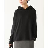 ブラック | n'OrLABEL配色ステッチ裏起毛フードプルオーバー | osharewalker