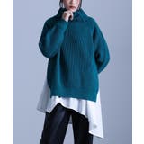 ブルーグリーン | kOhAKU釦あきタートルニット | osharewalker
