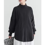 ブラック | n'OrLABEL裾ラウンドスタンドネックニット  | osharewalker