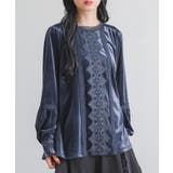 ブルー | somari imaginationレースベロアブラウス | osharewalker