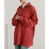 オレンジ | n'OrLABELネップヤーンハーフジップニット  | osharewalker