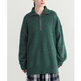 グリーン | n'OrLABELネップヤーンハーフジップニット  | osharewalker