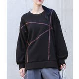 ブラック | kOhAKUフェイクレザーライン裏シャギースウェット  | osharewalker