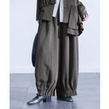グレー | kOhAKU裾ゴムタックワイドパンツ | osharewalker