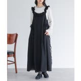 ブラック | somari imaginationドビードットフリルキャミワンピース  | osharewalker