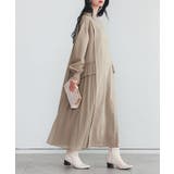 ベージュ | somari imaginationプリーツレイヤードワンピース  | osharewalker