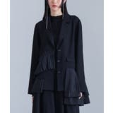 ブラック | kOhAKUプリーツフリルドッキングジャケット | osharewalker