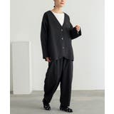 ブラック | n OrLABELノーカラーラウンドヘムジャケット×コクーンパンツセットアップ | osharewalker