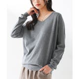 杢チャコール | n'OrLABELゆるやかVネックシンプル綿ニット | osharewalker