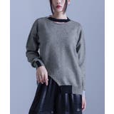 杢グレー | kOhAKU配色ラメ切替アシメニット | osharewalker