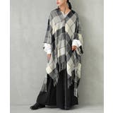 アイボリー | n'OrLABELチェック柄ストールポンチョ | osharewalker