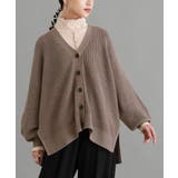 モカ | n'OrLABEL畦編みVネックニットカーディガン | osharewalker