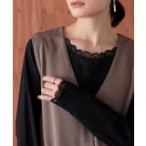 ブラック(00) | n'OrLABEL2wayデザインレースロンT | osharewalker