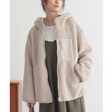 グレージュ | n'OrLABEL異素材フーデッドボアブルゾン  | osharewalker