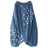 ブルー | n'OrLABELドット柄サルエルデニムパンツ | osharewalker