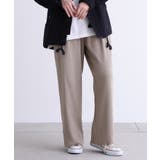 グレージュ | n'OrLABELセルフカットリブワイドパンツ | osharewalker