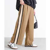 ベージュ | n'OrLABELカットジョーゼットサイドラインパンツ | osharewalker