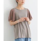 モカ(12) | n'OrLABELフレアスリーブデザインTシャツ | osharewalker