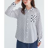 オフホワイト | n'OrLABELアシンメトリードット柄シャツ | osharewalker