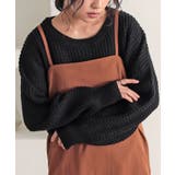 ブラック | n'OrLABELやわらかコクーンワッフルニット  | osharewalker