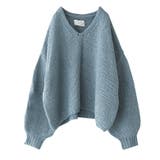 ニュアンスブルー | n'OrLABELモヘヤタッチローゲージVネックニット | osharewalker