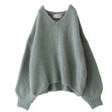 スモーキーグリーン | n'OrLABELモヘヤタッチローゲージVネックニット | osharewalker