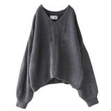 チャコール | n'OrLABELモヘヤタッチローゲージVネックニット | osharewalker