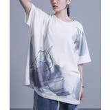 オフホワイト | kOhAKU線画×ペイント風Tシャツ | osharewalker