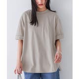 グレージュ | n'OrLABELモックネック×ラウンドヘムTシャツ | osharewalker