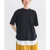 ブラック | n'OrLABELモックネック×ラウンドヘムTシャツ | osharewalker