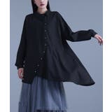 ブラック | kOhAKUアシンメトリーフレアシャツ | osharewalker