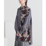 トープグレー | n'OrLABELアート柄アシメロングシャツ | osharewalker