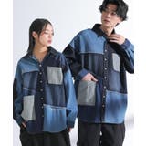 ブルーミックス | kOhAKUパッチワークコットンデニムシャツ | osharewalker