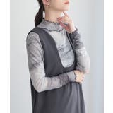 ブラック | n'OrLABELニュアンス柄ハイネックメッシュカットソー | osharewalker