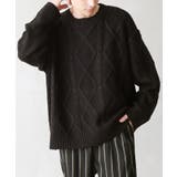 ブラック | n'OrLABELケーブルデザインニット  | osharewalker【MEN】