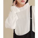 オフホワイト | n'OrLABELドビーストライプフリルブラウス | osharewalker