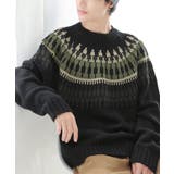 ネイビー | n'OrLABELノルディック柄ニット  | osharewalker【MEN】