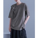 チャコール | kOhAKU接触冷感ねじりアシメTシャツ | osharewalker