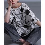 オフホワイト | kOhAKUランダムドット柄モードTシャツ | osharewalker