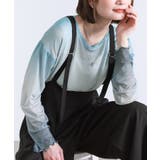 ニュアンスブルー | n'OrLABELグラデーションプリントメッシュトップス | osharewalker