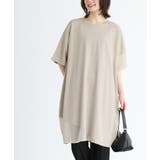 グレージュ | n'OrLABELシアー切替コクーンデザインチュニック | osharewalker