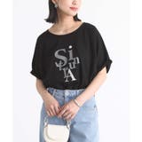 ブラック | n'OrLABELグラフィック箔プリントロゴTシャツ | osharewalker
