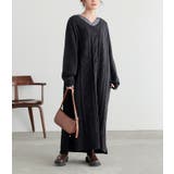 ブラック(00) | n'OrLABELアランケーブルニットワンピース  | osharewalker