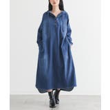 ウォッシュブルー | somari imaginationデニムフードワンピース | osharewalker