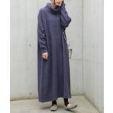 スモーキーネイビー | n'OrLABELボリュームタートルニットワンピース | osharewalker