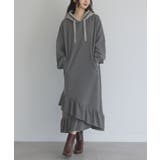 杢チャコール | somari imagination裏シャギーレースパーカーワンピース  | osharewalker