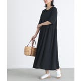 ブラック | n'OrLABEL冷感アシンメトリー切り替えワンピース | osharewalker