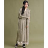 グレージュ | somari imaginationケーブル編みロングニットワンピース | osharewalker