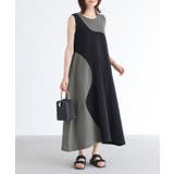 ブラック | n'OrLABEL配色ノースリーブワンピース | osharewalker